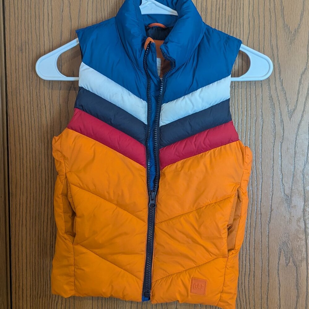 Gap Puffer Vest Retro Vibes Warm Bright Colors Zip-Unisex‎ XS